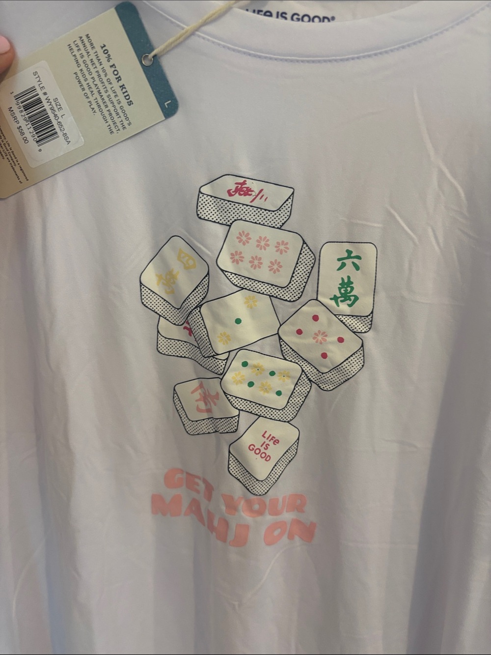 Life Is Good White mahjong pajama short set brand new multiple sizes - Picture 2 of 7
